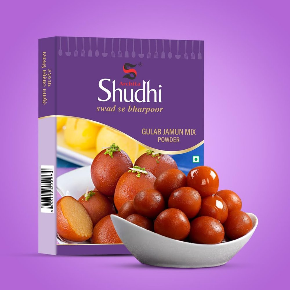 Archita Shudhi Gulab Jamun Powder Mix | Mithai dessert mix | Makes 45-50 per Pack | Pure Veg | Delicious Indian Dessert and Mithai | (Net-800g) Festive Combo (Pack of 4 (Buy2Get2))