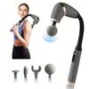 Abhsant Massage Gun with Extended Handle, Back Neck Massager for Pain Relief Deep Tissue, Massage Gun Deep Tissue, Percussion with 4 Massage Heads 3 Modes & 6 Speed Levels view 1
