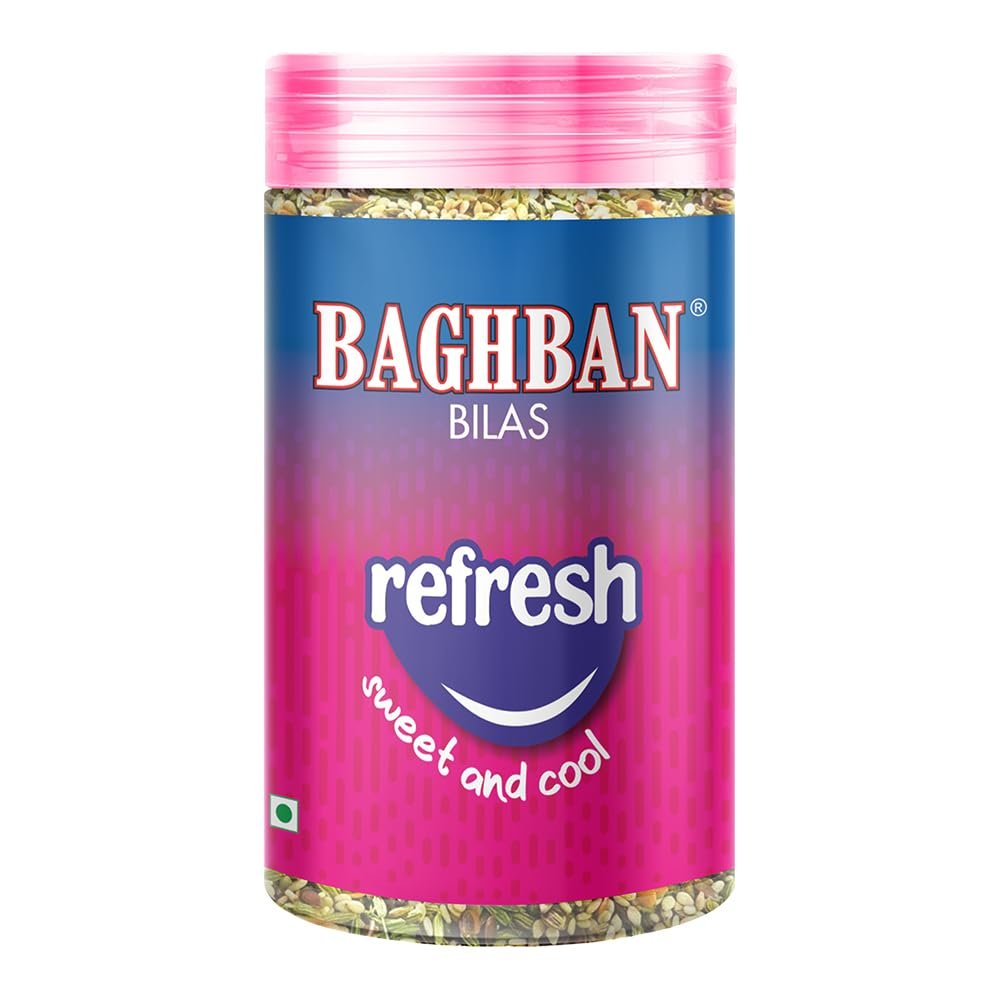 Baghban Bilas Sweet & Cool Mukhwas | Refreshing Digestive Mouth Freshener | Traditional Indian After-Meal Snack | Helps Fresh Breath & Digestion | 100g Pack