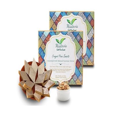 Misstevia Sugar Free Kaju Katli | Stevia Sweetened Sugar Free Sweets | Low Carb Low Calorie Keto Diet Friendly| Healthy Treats for Kids & Diabetics | No added Mawa or peanut powder | Pure Cashew Nut with deshi Ghee| Gift for any occassion| 500gm pack