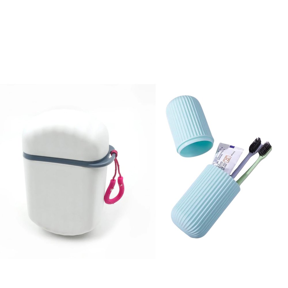 ASHMEN 1 Pcs Travel Soap Box with 1 Pcs Toothbrush Case, Durable Waterproof Soap Box with Brush Holder, Soap Case Holder for Bathroom | Toothbrush Holder for Travel Traveling for Outdoor Camp