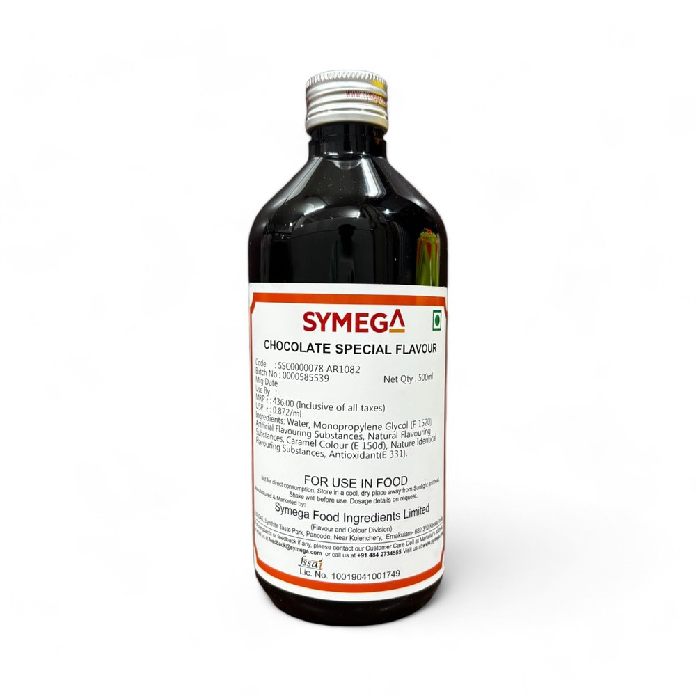 EXCEL ENTERPRISES SYMEGA Chocolate Flavour/Essence Used in Baking, Beverages, Confectionery, Ice cream, Desserts, and Savory Dishes Plastic Bottle 500 ML