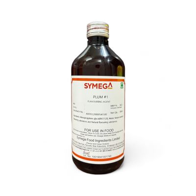 EXCEL ENTERPRISES SYMEGA Plum Flavour/Essence Used in Baking, Beverages, Confectionery, Ice cream, Desserts, and Savory Dishes Plastic Bottle 500 ML
