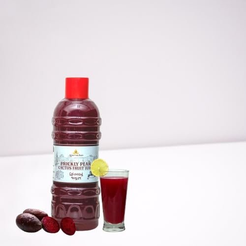AYURVACHAN Organic Prickly Pear Cactus Juice Sugar Free With Vitamin C Hemoglobin & Immunity Supporter Improve Blood Flow Ingredients like Spinach Broccoli Mushrooms Dates Beetroot (500 ml)