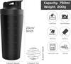 Being One Protein Shaker Stainless Steel, Sports Fitness Protein Shaker, 750 ml Stainless Steel Protein Shaker, Protein Shaker Cup with Ball, for Protein, Diet and Fitness Shakes (Black) view 4
