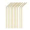 THE STYLE SUTRA 10 Pieces Reusable Metal Stainless Steel Drinking Straws Curved Gold | 10 Pieces Stainless Steel Straws view 1