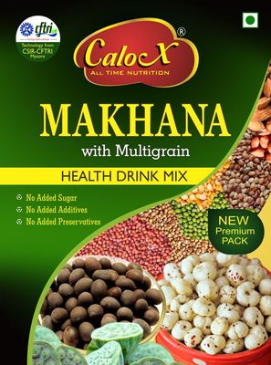 CaloX All Time Nutrition Makhana Health Drink Mix, 500g |Goodness of 20 Natural Ingredients| No Added Sugar | No Added Additives| No Preservatives| Gluten Free, 100% Natural