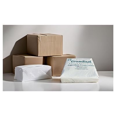 GramBask HARD Tissue Paper- 1 Ply Eco-Friendly Tissue Paper- Bag of 5 Packs (80 Sheets Per Pack)