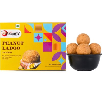 From Granny - Peanut Laddu with Jaggery | Moongphali Ladoo | Groundnut Laddu | Shengdana Ladoo | Protein Rich | Vrat Special | No Refined Sugar | No Preservatives | Handcrafted | 200g