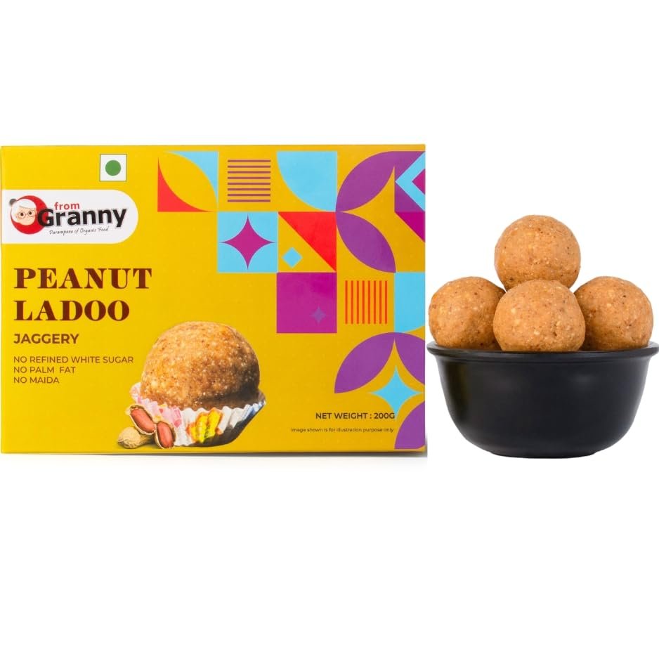From Granny - Peanut Laddu with Jaggery | Moongphali Ladoo | Groundnut Laddu | Shengdana Ladoo | Protein Rich | Vrat Special | No Refined Sugar | No Preservatives | Handcrafted | 200g