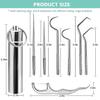 BHAJANSHREE 7 in 1 Piece Dental Hygiene Teeth Cleaning Pocket Set Stainless Steel Portable Oral Care Kit Tools Outdoor, Picnic, Camping Braces, Toothpicks Flosser for Traveling Pcs Tool with Holder Outdoor Camping view 2