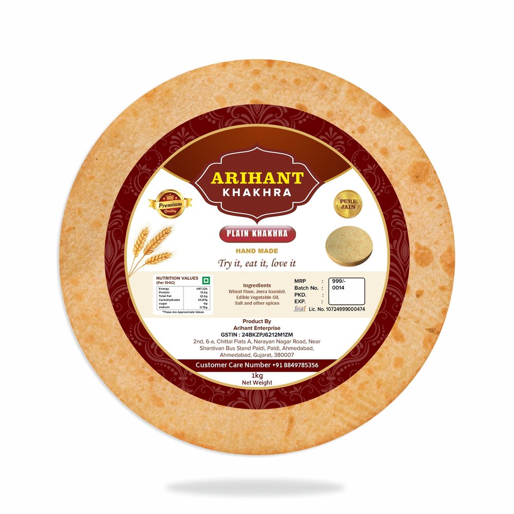 Arihant Khakhra Mouthwatering Plain Khakhra - well baked, roasted and crispy (1kg)