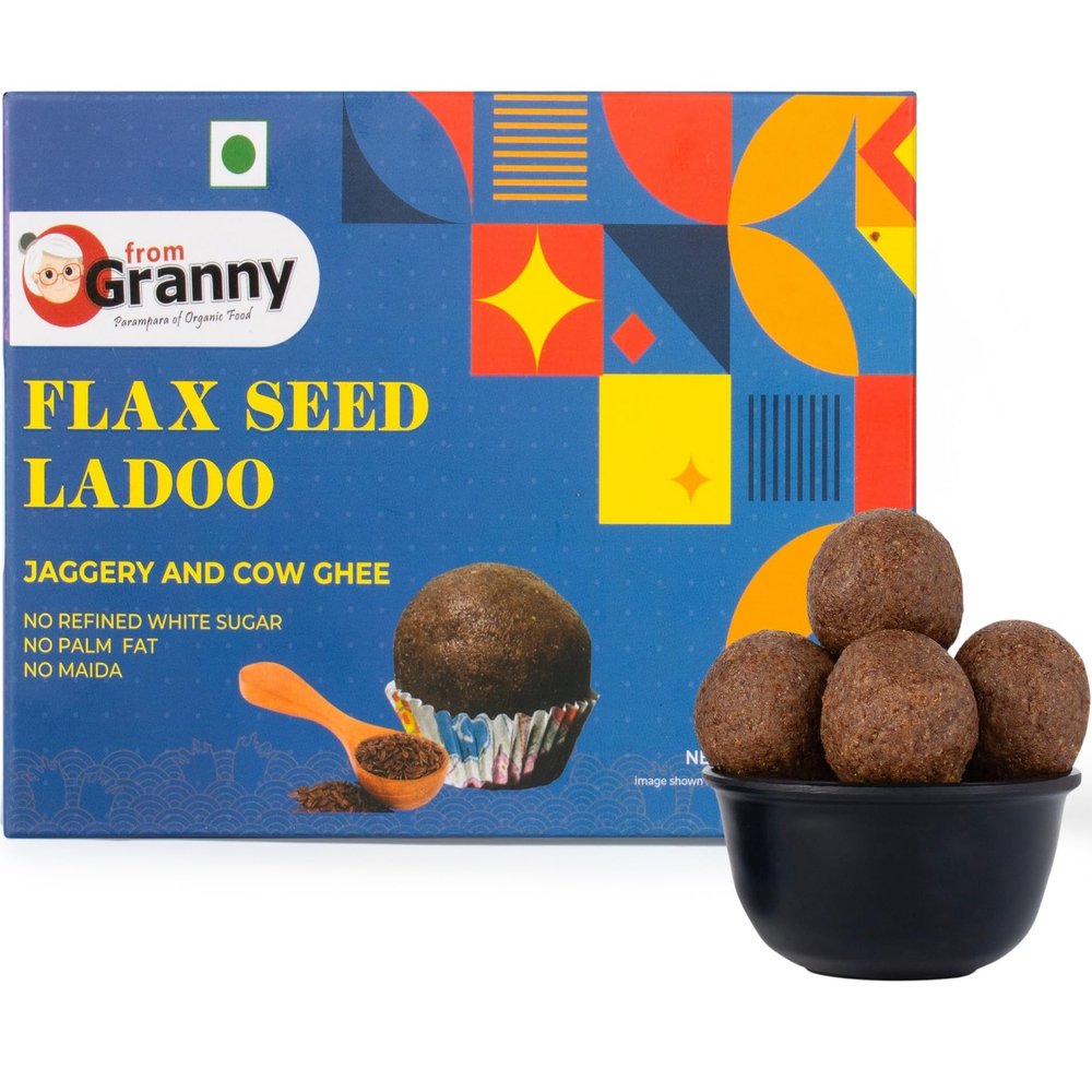 From Granny - Alsi Ladoo with Jaggery | 200g | Grany Made Alsi Laddu | Nutrient Rich Superfood Snack | Laddu Sweet for Energy & Immunity