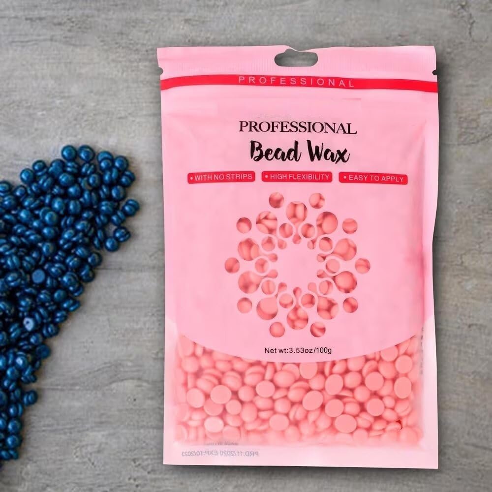 Bean Wax - Hard Wax Beans For Painless Hair Removal, Brazilian Waxing For Face, Eyebrow, Back, Chest, Bikini Areas, Legs At Home (100Gm),Purple, Women, with 5pcs Wax Spatulas pack of 2