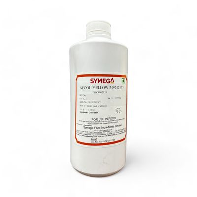 EXCEL ENTERPRISES SYMEGA NECOL Natural Yellow Colour Natural Extracts for Colouring Fried Items and Chips Plant-based Natural Food Colour Use for Fried Chips and Fried items No Chemical additives (249242133) 1000 ML Bottle - Yellow