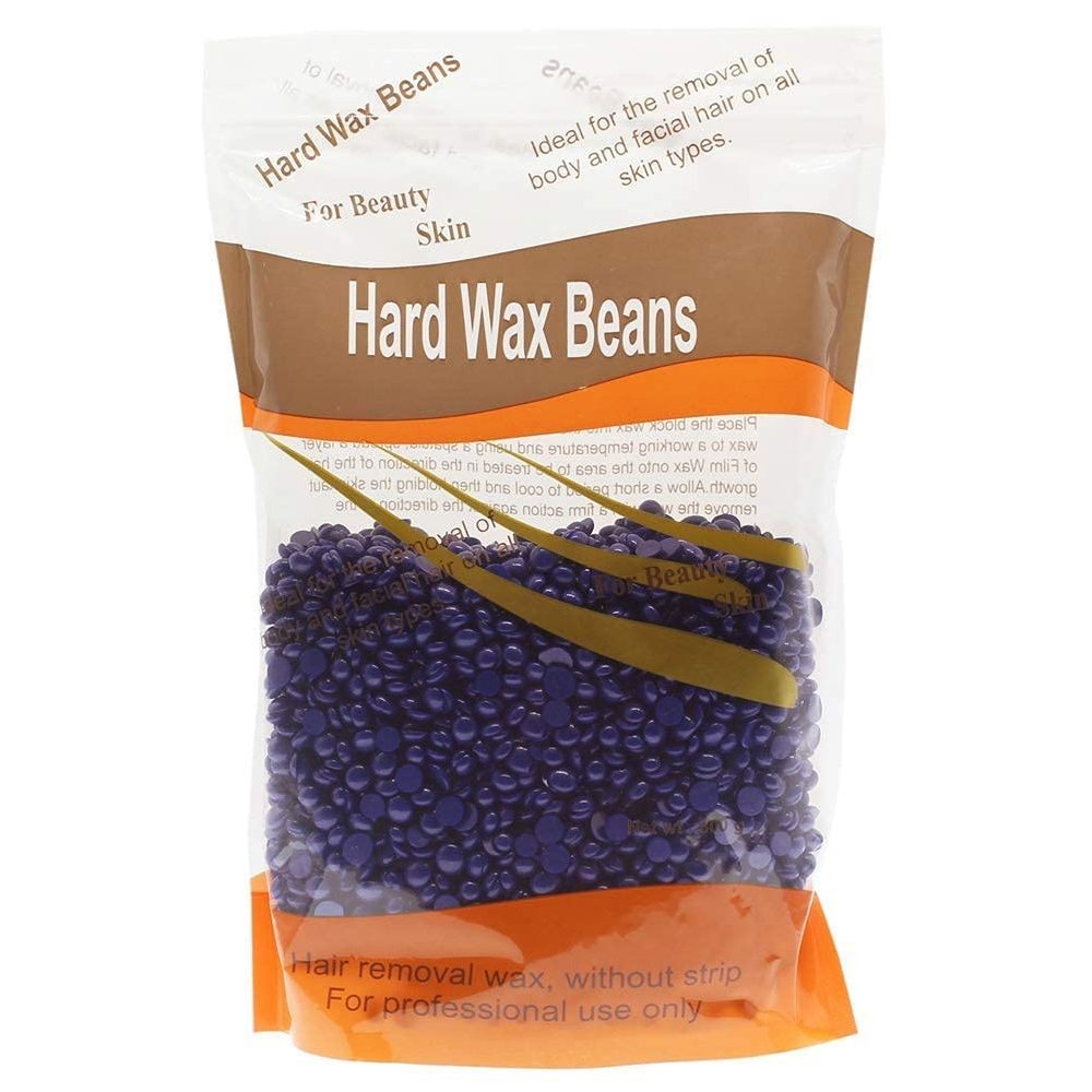 Bean Wax - Pink Wax Beans Hair Removal Hard Wax Beans For Bikini Facial Arm Legs, Women with 5pcs Wax Spatulas - pack of 5