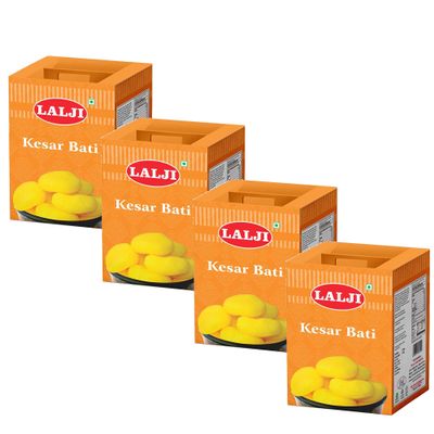 Lalji Foods Kesar bati 4Kg (1Kg x 4) | Fragrant Kesar bati by Lalji | Traditional Indian Sweet Delights
