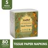 GRAMBASK - PURITY DELIVERED Hard Tissue Paper 1 Ply - 400 Sheets | Pack of 5 x 80 Sheets | Tear Resistant, Lint Free, Chlorine Free, Long Lasting view 2