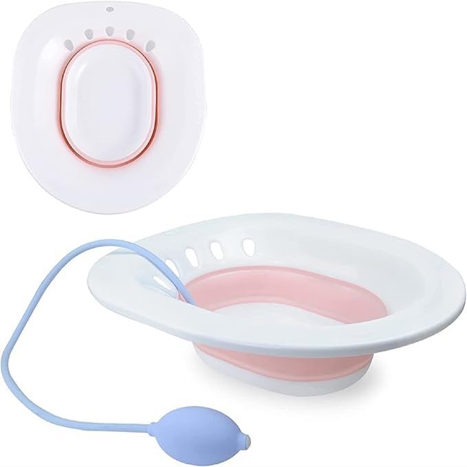WICHARSH Foldable Sitz Bath Tub by Sitz Bath Tub for Fissure With Pressure Pump Fits with Toilet Seat & Chair