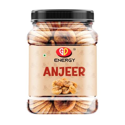 GD Energy Dried Afghani Anjeer | Dried Figs | Rich Source of Fibre Calcium & Iron | Low in calories and Fat Free | Non-GMO Dried Figs (500g)