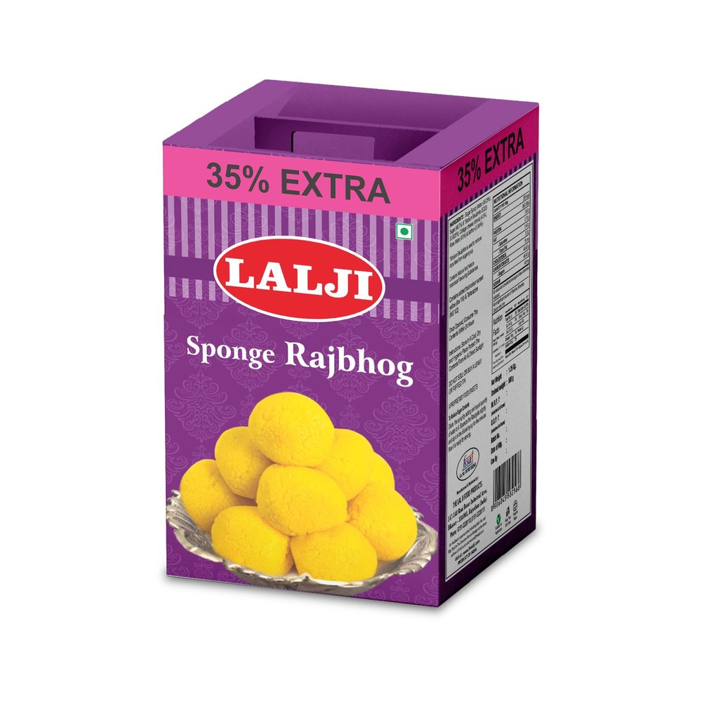 Lalji Sponge Rajbhog | 1.25Kg | Soft and Spongy Sponge Rajbhog by Lalji | A Royal Sweet Experience