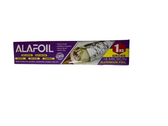 ALAFOI Silver Aluminium Foil for Food Packing with Micron Thickness | Keeps Food Warm and Hygienic | Ideal for Storing, Packing, Wrapping, and Serving Set of 3 (1kg Gross)