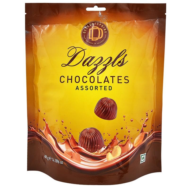 DESSERTSPRING Dazzls - 400G Assorted Chocolate | Creamy Milk Chocolate For Snacking And Gifting