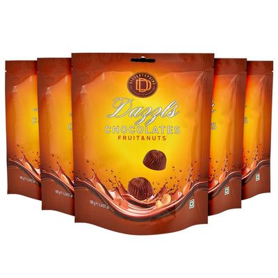 DESSERTSPRING Dazzls - 180G Fruit & Nuts Chocolate - Pack Of 5 | Creamy Milk Chocolate For Snacking And Gifting