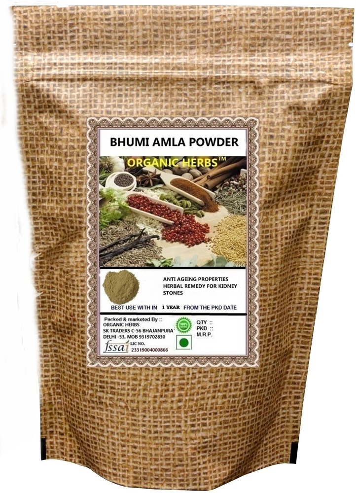 ORGANIC HERBS Bhumi Amla Powder/Churn - Organic And Pure For Healthy Liver Functioning And Digestive Strength 200 GM