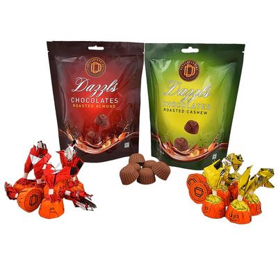 DESSERTSPRING Dazzls - 180G Roasted Almond Chocolate + Roasted Cashew Chocolate - Pack Of 2