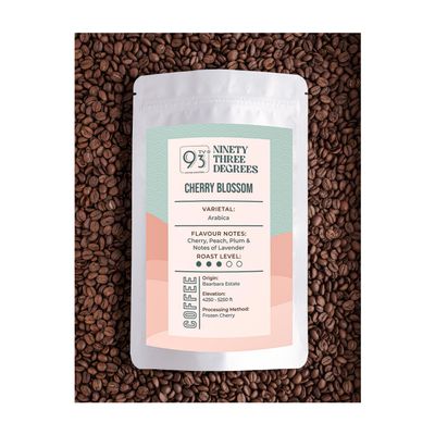 93 Degrees Coffee Roasters - Cherry Blossom Coffee, Freshly Roasted Specialty coffee | V60 grind 250g