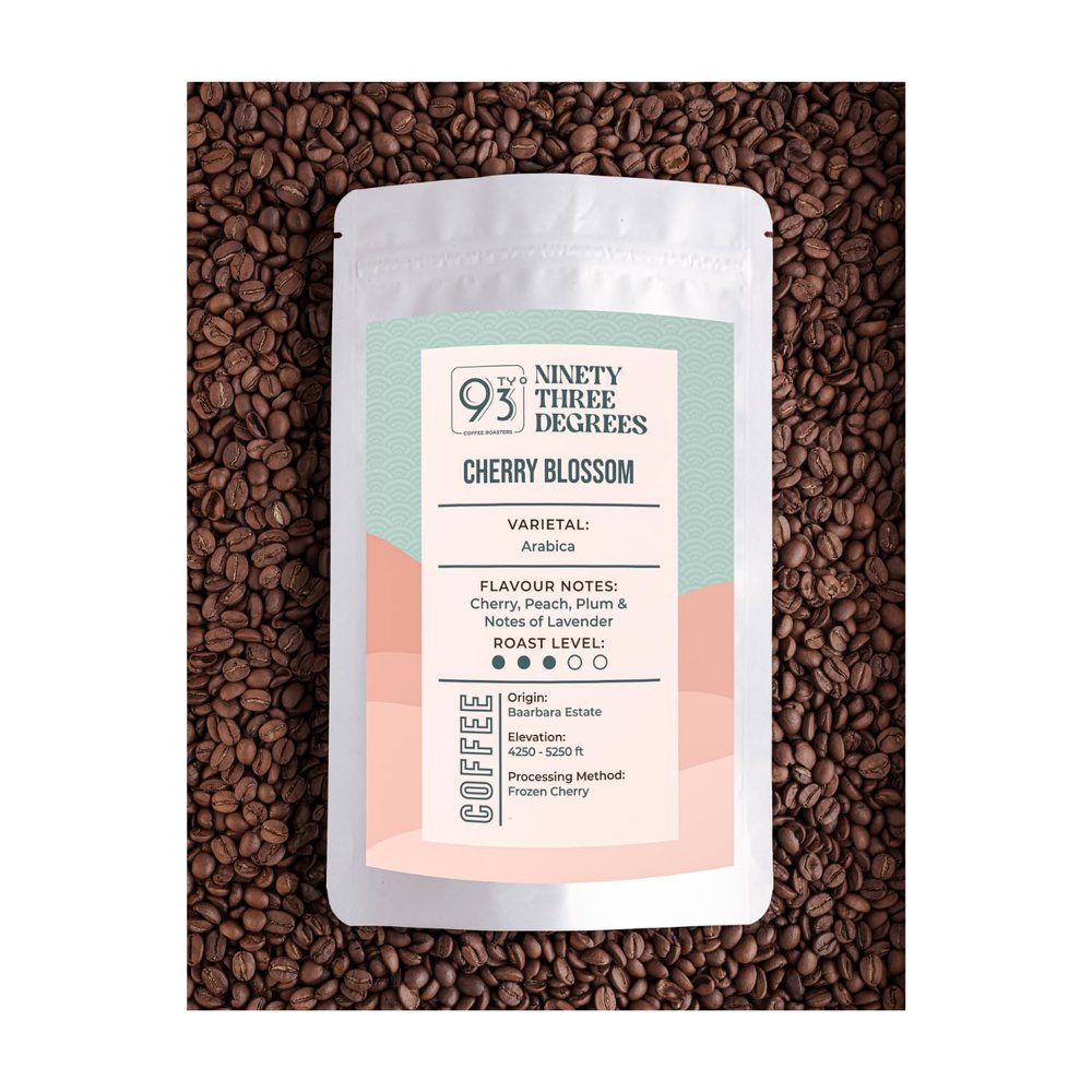 93 Degrees Coffee Roasters - Cherry Blossom Coffee, Freshly Roasted Specialty coffee | V60 grind 250g