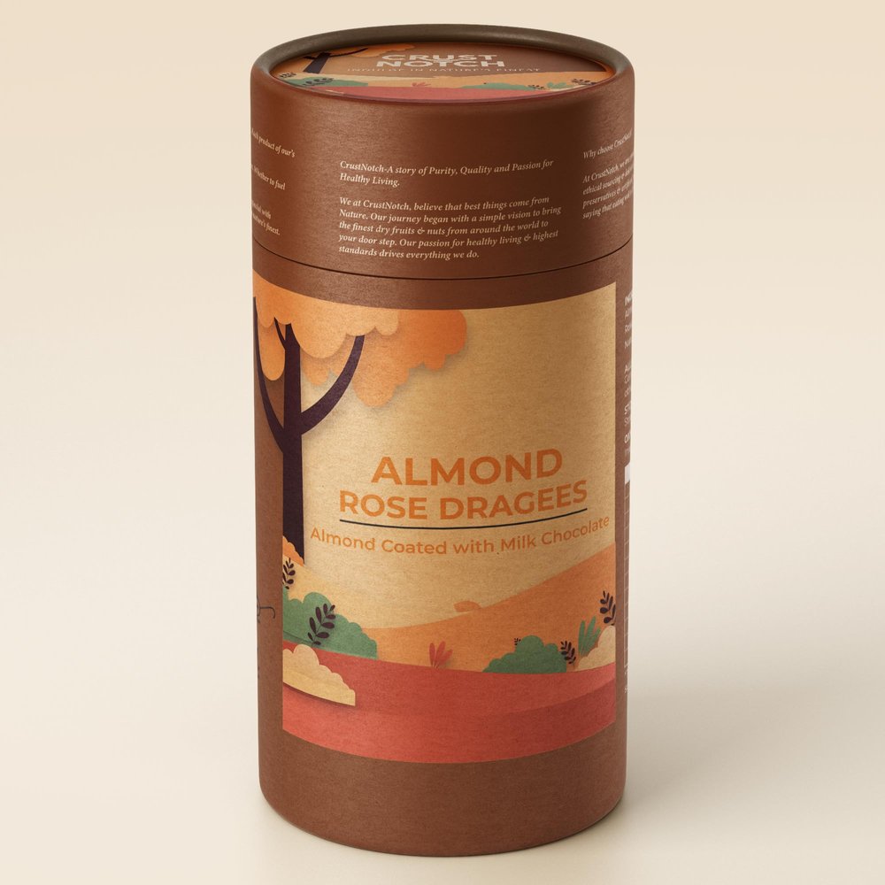 CrustNotch Premium Almonds Rose Dragees | Whole Almonds Enrobed in Rich Milk Chocolate with Delicate Rose Flavor | Gourmet Chocolate Covered Nuts | Perfect For Gift | 200gm