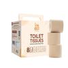 IMECO Bamboo Toilet Tissue Rolls 1760 Pulls (Pack of 1, 220 x 8 Rolls) 3-Ply Unbleached Toilet Paper | 100% Natural & Eco-Friendly | Soft & Highly Absorbent Tissues | Hypoallergenic view 1