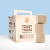 IMECO Bamboo Toilet Tissue Rolls 1760 Pulls (Pack of 1, 220 x 8 Rolls) 3-Ply Unbleached Toilet Paper | 100% Natural & Eco-Friendly | Soft & Highly Absorbent Tissues | Hypoallergenic view 3