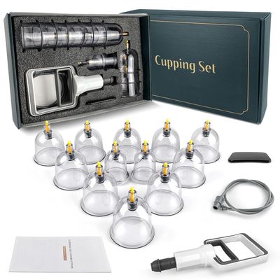 4beauty Therapy Cupping Therapy Set Cups With Pump Chinese Cupping Set Vacuum Cupping Kit For Massage Therapy Suction Cups For Body Pain Relief Cellulite Muscle (12)