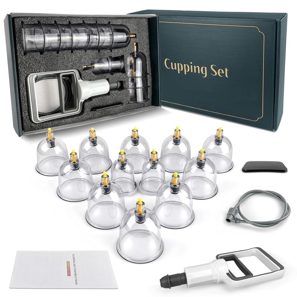 4beauty Therapy Cupping Therapy Set Cups With Pump Chinese Cupping Set Vacuum Cupping Kit For Massage Therapy Suction Cups For Body Pain Relief Cellulite Muscle (12)