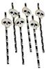 MPS My Party Suppliers Party Paper Straws for Halloween Theme Party, Halloween Pumpkin Accessory, Pumpkin Ghost Skull Paper Straws, Home and Kitchen Item (Black White Skull Head Straw) view 1