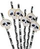 MPS My Party Suppliers Party Paper Straws for Halloween Theme Party, Halloween Pumpkin Accessory, Pumpkin Ghost Skull Paper Straws, Home and Kitchen Item (Black White Skull Head Straw) view 2