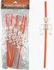 MPS My Party Suppliers Party Paper Straws for Halloween Theme Party, Halloween Pumpkin Accessory, Pumpkin Ghost Skull Paper Straws, Home and Kitchen Item (Orange- White Skeleton Straw) view 2