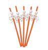 MPS My Party Suppliers Party Paper Straws for Halloween Theme Party, Halloween Pumpkin Accessory, Pumpkin Ghost Skull Paper Straws, Home and Kitchen Item (Orange- White Skeleton Straw) view 4