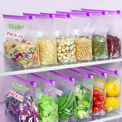 MOBDESK 20 PCS Reusable Zip Lock Bag Zip Lock Pouch Zipper Pouch Ziplock Covers Zip Lock Bags for Food Storage Zip Lock Covers Vegetable for Fridge Storage Ziplock Bags ForTravel Packing-UR-456