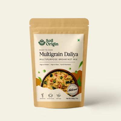 Soil Origin Multigrain Daliya | Rich in Fiber & Protein | Nutrition Rich - 500 Gm
