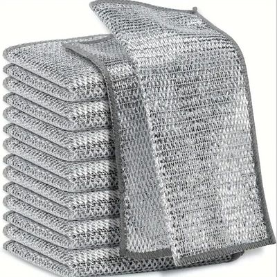 Abhaas Multipurpose Stainless Steel Dishwashing Rags Joona Metal Cloth for Wet/Dry Scrubber for Cleaning - Scrub for Kitchen Daily use Steel Wool Juna Machine Washable for Cooktop and Utensils (20)