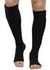 Medical Compression Stockings for Varicose Veins | Below Knee with ZIP Closure | COTTON FABRIC | MODERATE COMPRESSION | With Stitching | Unisex | Breathable (Black, M) view 1