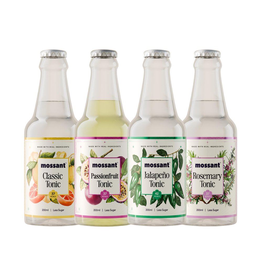 Product Title: Mossant Tonic Variety Pack | Classic, Rosemary, Passionfruit & Jalapeo Tonic | Premium Flavored Tonic Water | Perfect Mixer for Cocktails & Mocktails | 4 x 200ml Bottles