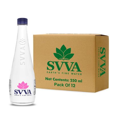 SVVA Earth's Finest Water Premium Subterranean Water | 250 ML Pack 12(PET), Alkaline pH 8+ | Balanced Mineral Essential Healthy Mineral Hydration | Premium PET Bottle Refillable Bottle