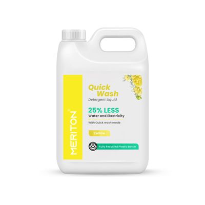 Meriton Quick Wash 5 Liter Liquid Detergent For Top & Front Load Washing | Color-Protect Technology | Designed For Tough Stain Removal | For All Types Of Fabrics