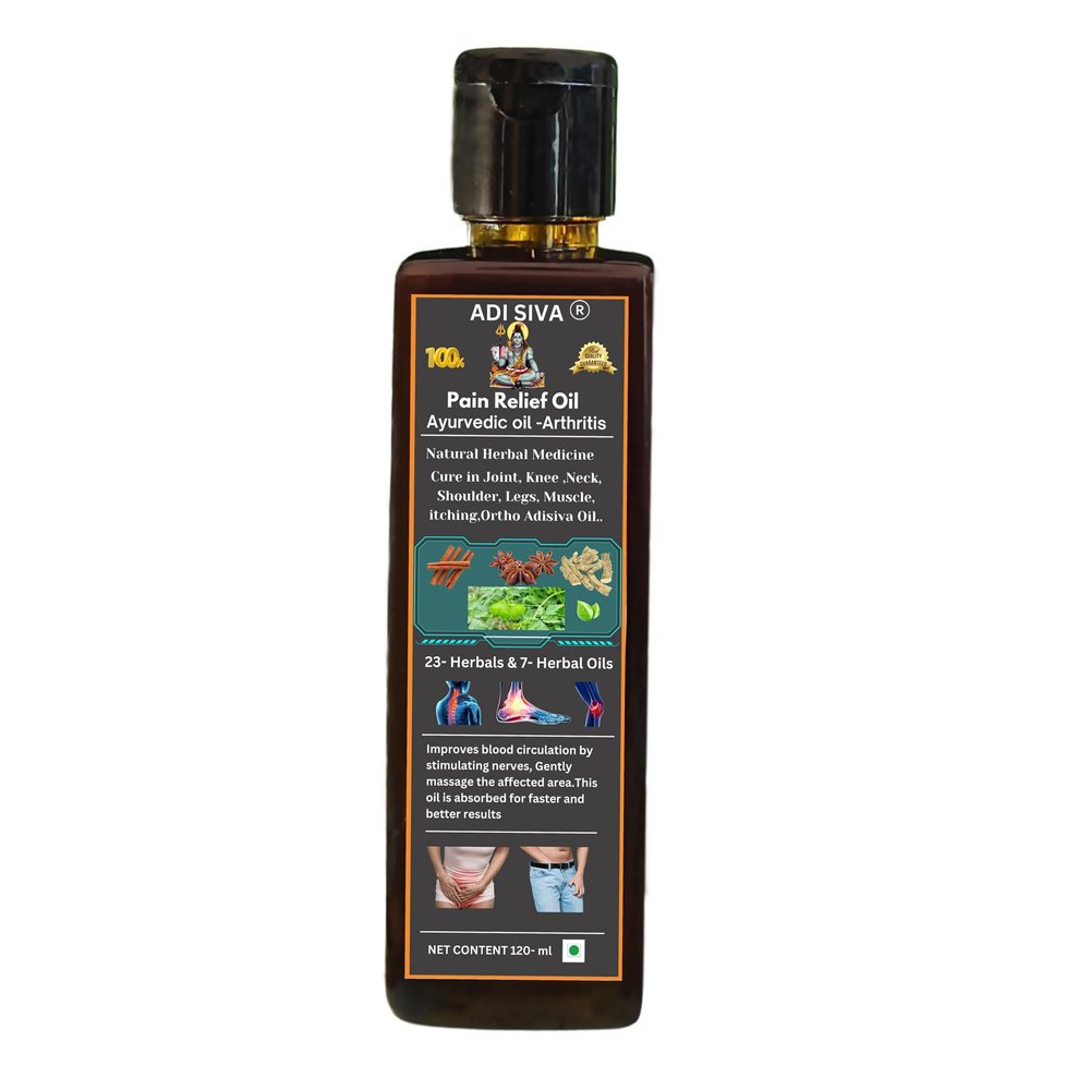 Adisiva Ayurvedic Pain Relief Oil 120 ml | Dual Action Formula - Long-lasting relief from back, neck, leg, shoulder, joint muscle pain ortho arthritis stiffness improvement within a short period