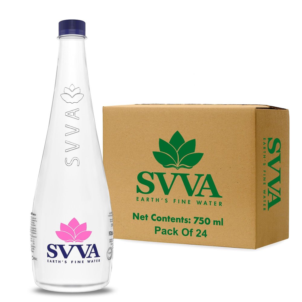 SVVA Earth's Finest Water Premium Subterranean Water | 750 ML Pack 24(PET), Alkaline pH 8+ | Balanced Mineral Essential Healthy Mineral Hydration | Premium PET Bottle Refillable Bottle